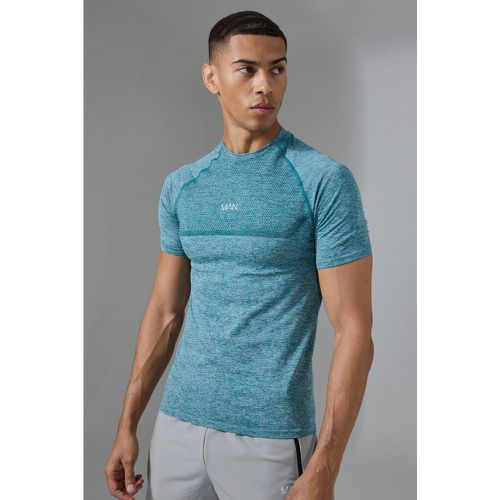 Camiseta Man Active Ajustada Al Músculo Sin Costuras Jaspeada - boohoo - Modalova