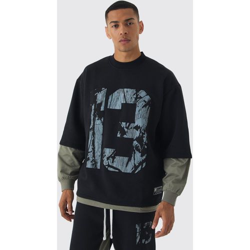 Sudadera Oversize Con Mangas Falsas, Capa 13 Y Apliques - boohoo - Modalova