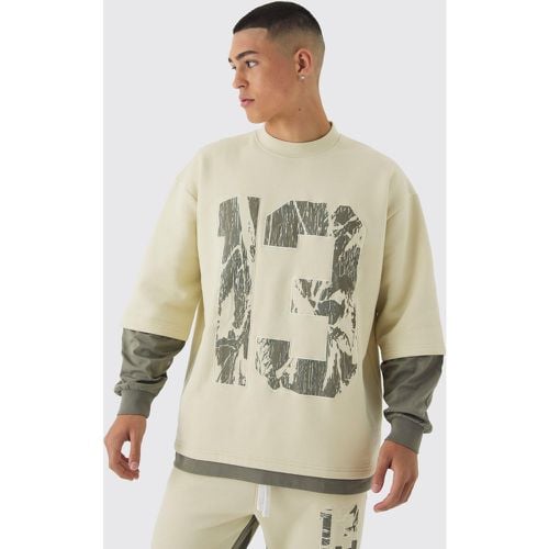 Sudadera Oversize Con Mangas Falsas, Capa 13 Y Apliques - boohoo - Modalova