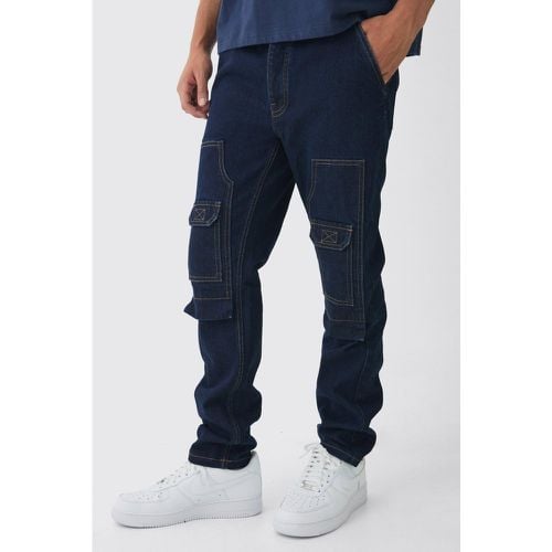 Jeans Cargo Slim Fit in denim rigido stile Carpenter - boohoo - Modalova