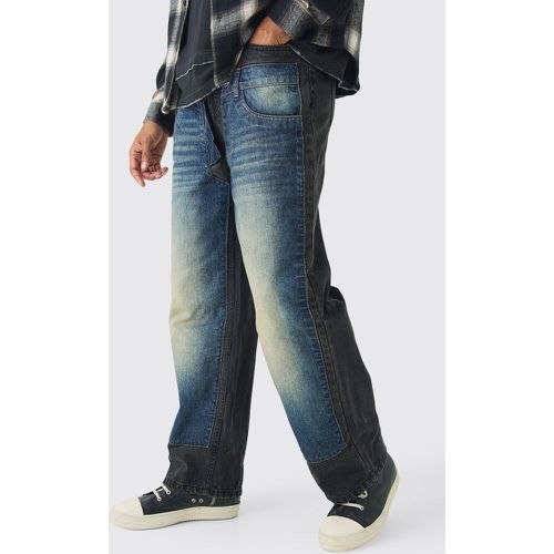 Jeans rilassati in denim rigido con doppia fascia in vita - boohoo - Modalova