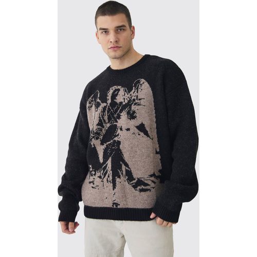 Sudadera Tall Oversize De Punto Suave Con Estampado Renacentista - boohoo - Modalova