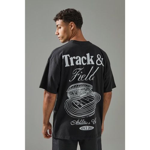 Camiseta Man Active Oversize Con Estampado Track & Field - boohoo - Modalova