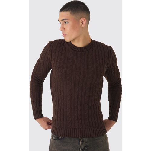 Maglione attillato in maglia intrecciata - boohoo - Modalova