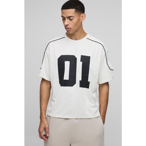 Camiseta Oversize Recta Universitaria De Manga Corta - boohoo - Modalova