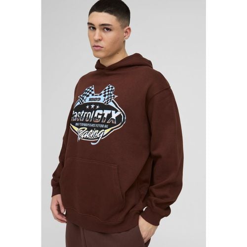 Sudadera Oversize Con Capucha Y Estampado De Honda Racing - boohoo - Modalova