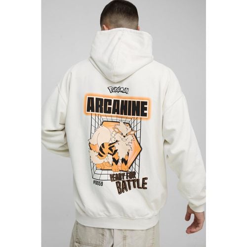 Sudadera Oversize Desteñida Con Capucha Y Estampado De Pokemon Arcanine - boohoo - Modalova