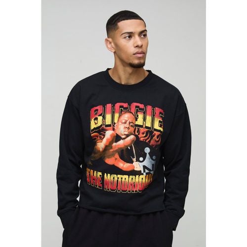 Sudadera Oversize Con Estampado De Biggie En El Bajo Sin Acabar - boohoo - Modalova