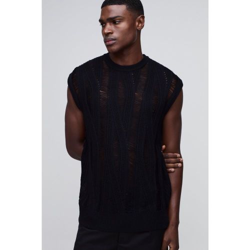Top Sin Mangas Regular De Punto Calado - boohoo - Modalova