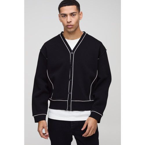 Cardigan squadrato oversize con cordoncino a contrasto - boohoo - Modalova