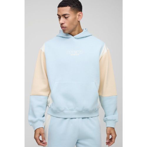 Sudadera Oversize Recta Man Con Capucha Y Colores En Bloque - boohoo - Modalova