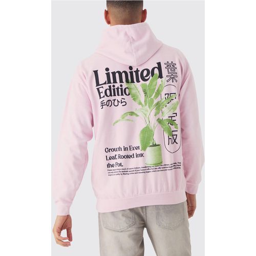 Sudadera Limited Edition Desteñida Con Capucha Y Estampado Gráfico De Plantas - boohoo - Modalova