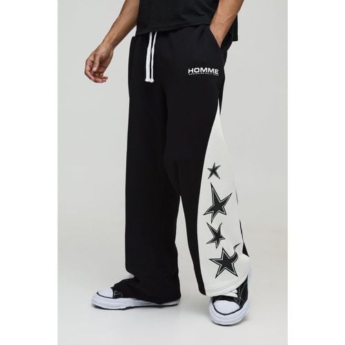 Pantalón Deportivo De Pernera Ancha Con Estrellas Y Refuerzo Alto - boohoo - Modalova