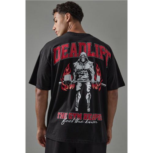 Camiseta Man Active Oversize Con Estampado Deadlift - boohoo - Modalova