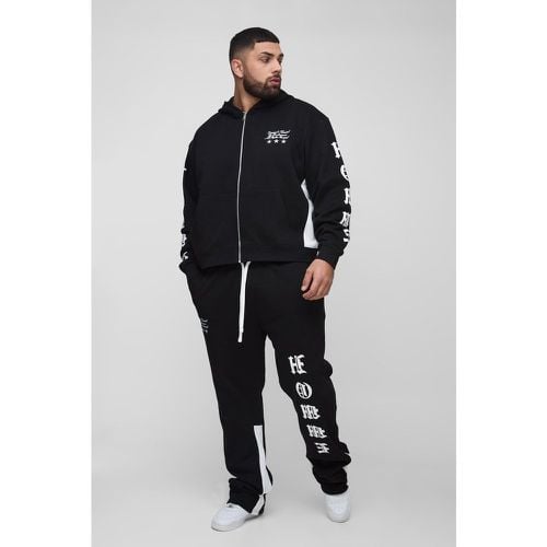 Tuta sportiva Plus Size squadrata oversize Homme con inserti e pieghe sul fondo - boohoo - Modalova