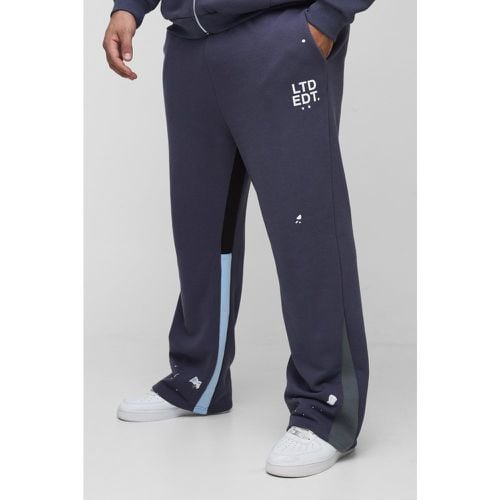 Pantalón Deportivo Plus Regular Ltd Con Salpicaduras De Pintura Y Refuerzos - boohoo - Modalova