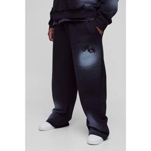 Pantaloni tuta Plus Size rilassati in lavaggio con applique a effetto smagliato - boohoo - Modalova