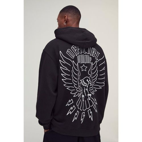 Felpa oversize Official con grafica di aquila e cappuccio - boohoo - Modalova