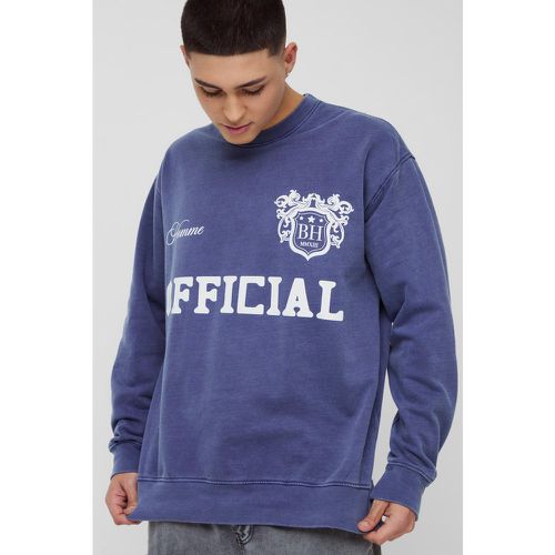 Sudadera Desteñida Con Estampado Gráfico Universitario Retro Homme Official - boohoo - Modalova