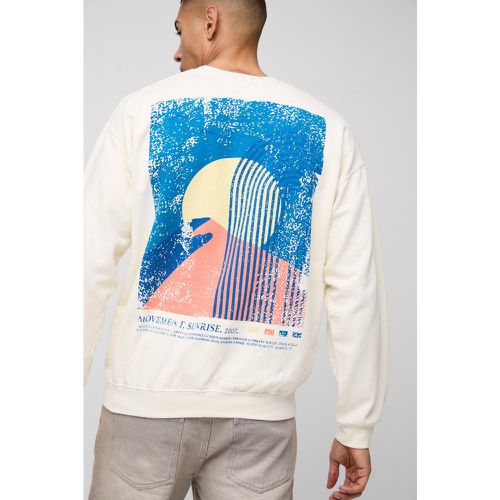 Sudadera Desteñida Con Estampado Gráfico De Amanecer - boohoo - Modalova