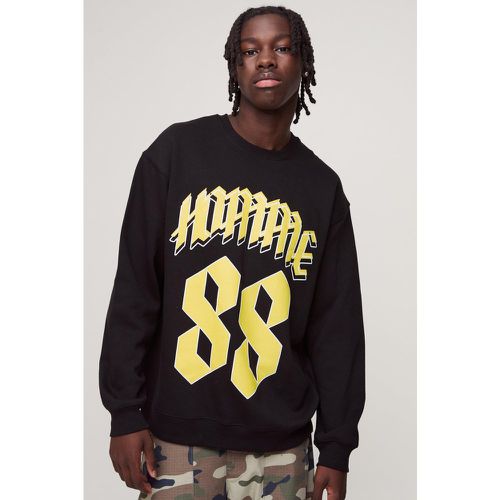 Sudadera Oversize Con Estampado Gráfico Universitario Homme 88 - boohoo - Modalova