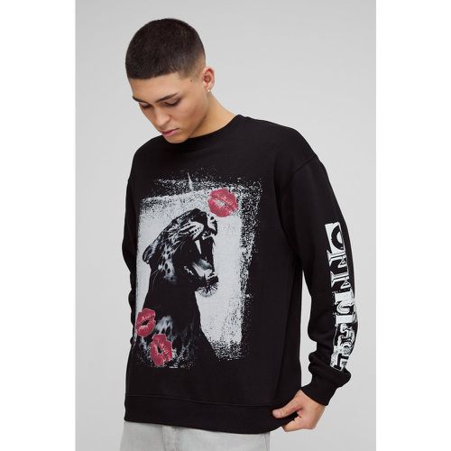 Sudadera Oversize Con Estampado Gráfico Digital De Guepardo - boohoo - Modalova