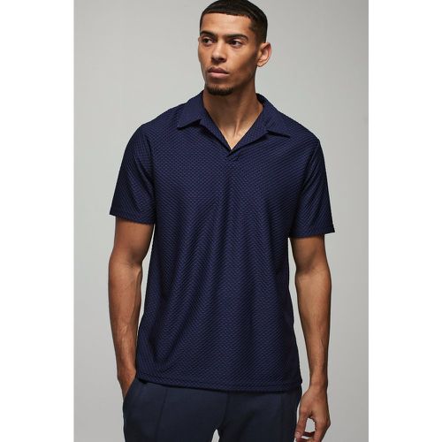 Polo Regular Fit con trama e rever - boohoo - Modalova