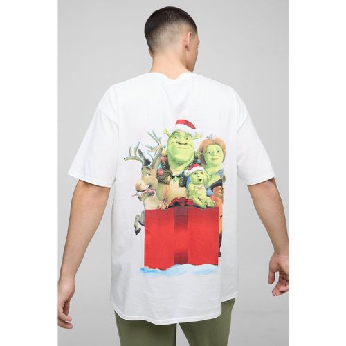 T-shirt oversize ufficiale di Shrek con stampa natalizia - boohoo - Modalova