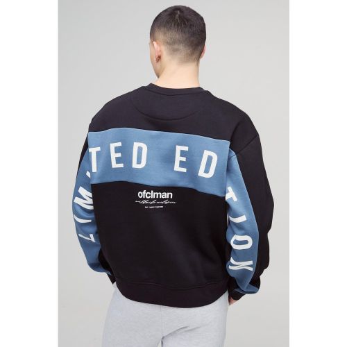 Sudadera Oversize Recta Con Panel Grande Y Estampado Limited - boohoo - Modalova