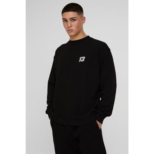 Sudadera Con Bordado 13, Negro - boohoo - Modalova