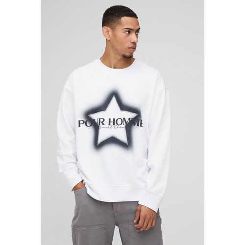 Sudadera Oversize Con Estampado Gráfico Pour Homme De Estrella - boohoo - Modalova