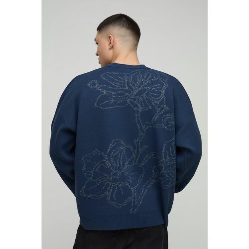 Maglione oversize in maglia con grafica riflettente - boohoo - Modalova