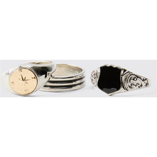 Pack De 3 Anillos Estilo Sello - boohoo - Modalova