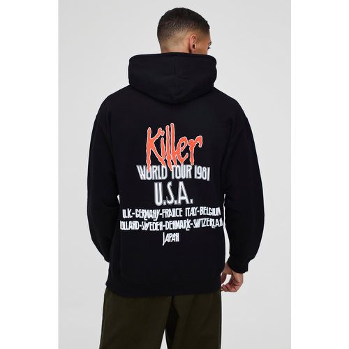 Sudadera Oversize Con Capucha Y Estampado De Iron Maiden Tour - boohoo - Modalova