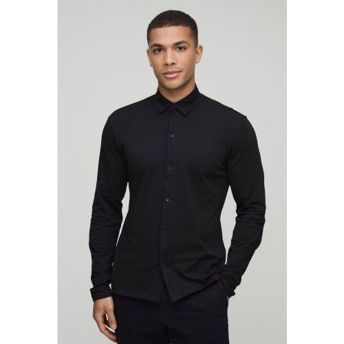Camisa Ajustada De Manga Larga Y Tela Jersey - boohoo - Modalova