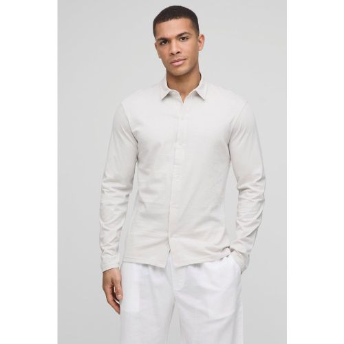 Camisa Ajustada De Manga Larga Y Tela Jersey - boohoo - Modalova