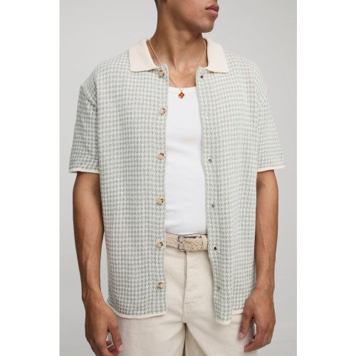 Camicia in maglia in pied-de-poule - boohoo - Modalova