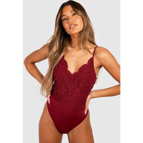 Body Premium De Encaje, Rojo - boohoo - Modalova