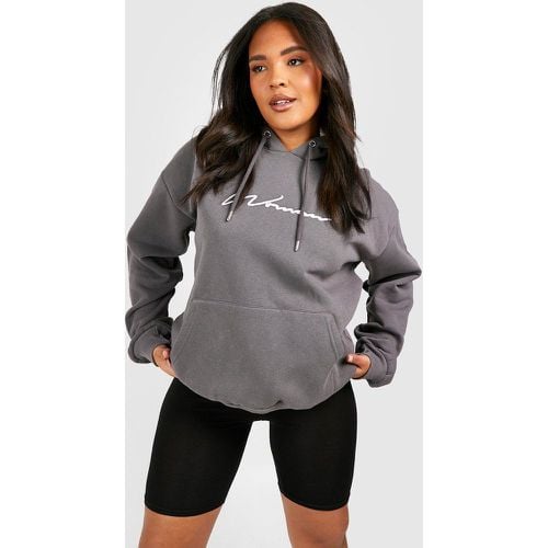 Sudadera Plus Con Capucha Y Bordado Woman - boohoo - Modalova