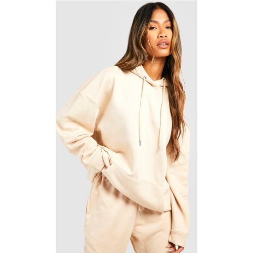 Felpa oversize con cappuccio, Beige - boohoo - Modalova