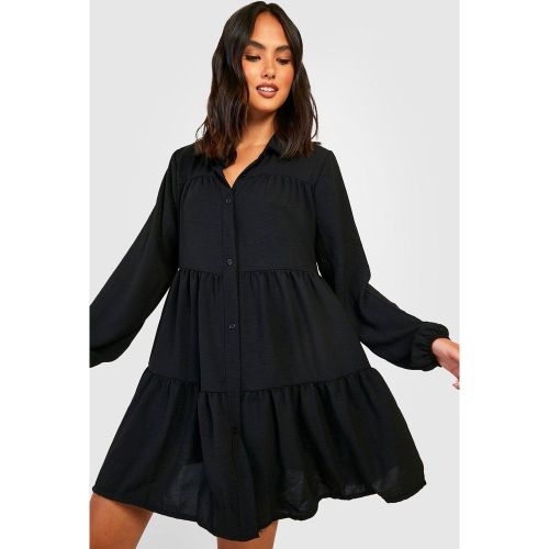 Vestido Camisero Holgado Y Escalonado - boohoo - Modalova