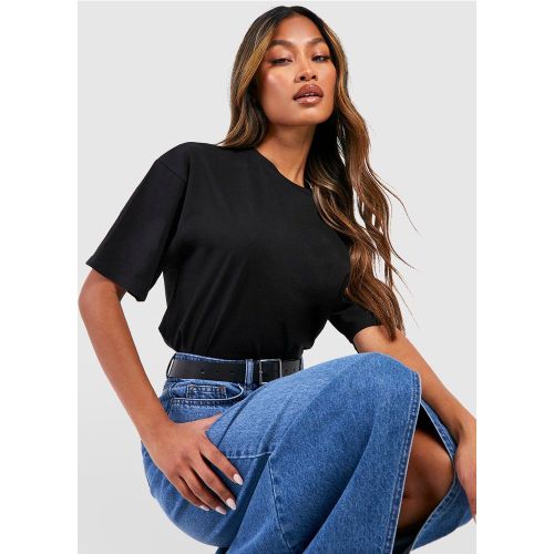 Camiseta Oversize Básica, Negro - boohoo - Modalova