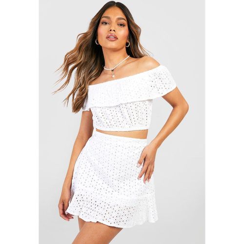 Conjunto Coordinado De Falda Y Top De Bordado Inglés Con Escote Barco - boohoo - Modalova