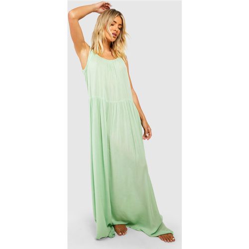 Vestido Maxi Sostenible Para La Playa De Tirantes Fruncido - boohoo - Modalova