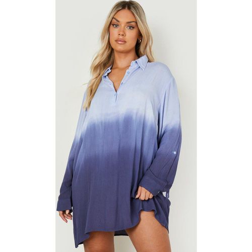 Camisa Plus De Estopilla Para La Playa En Degradado - boohoo - Modalova