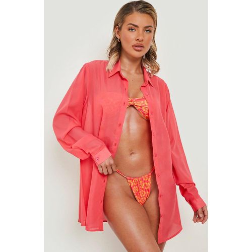 Camisa De Playa De Chifón, Pink - boohoo - Modalova