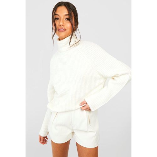 Maglione in maglia con collo alto e maniche raglan - boohoo - Modalova