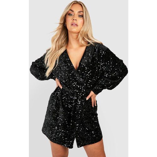 Vestito scaldacuore Plus Size in velluto con paillettes - boohoo - Modalova