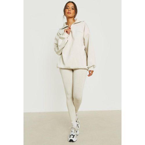 Set felpa con zip corta & legging - boohoo - Modalova