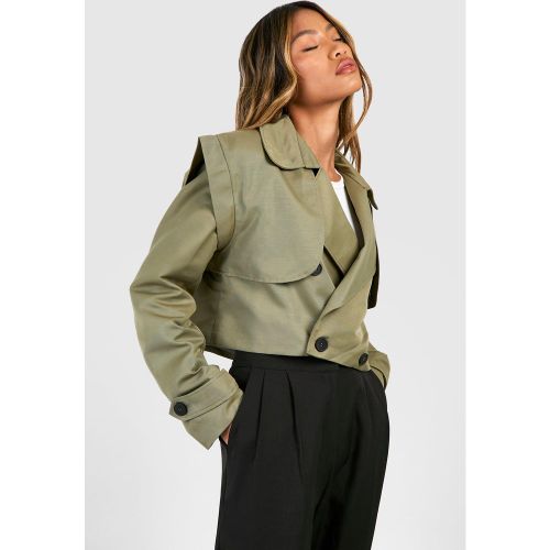 Gabardina Corta, Verde - boohoo - Modalova